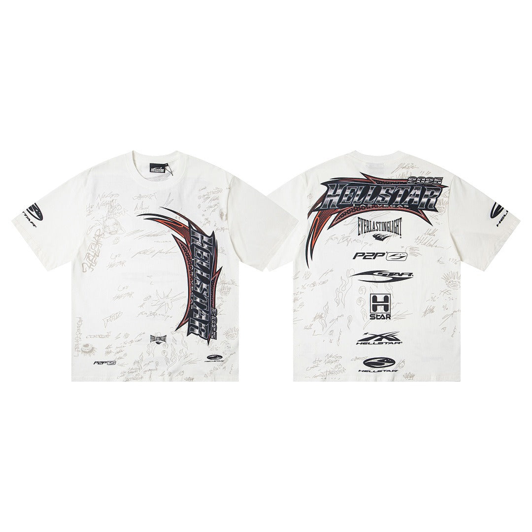 Hellstar Direct-to-Garment Graphic T-Shirt (White)