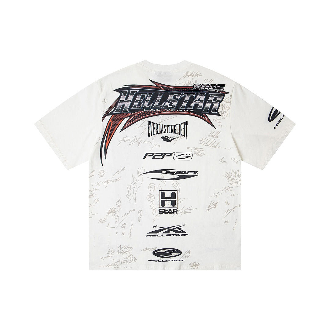 Hellstar Direct-to-Garment Graphic T-Shirt (White)