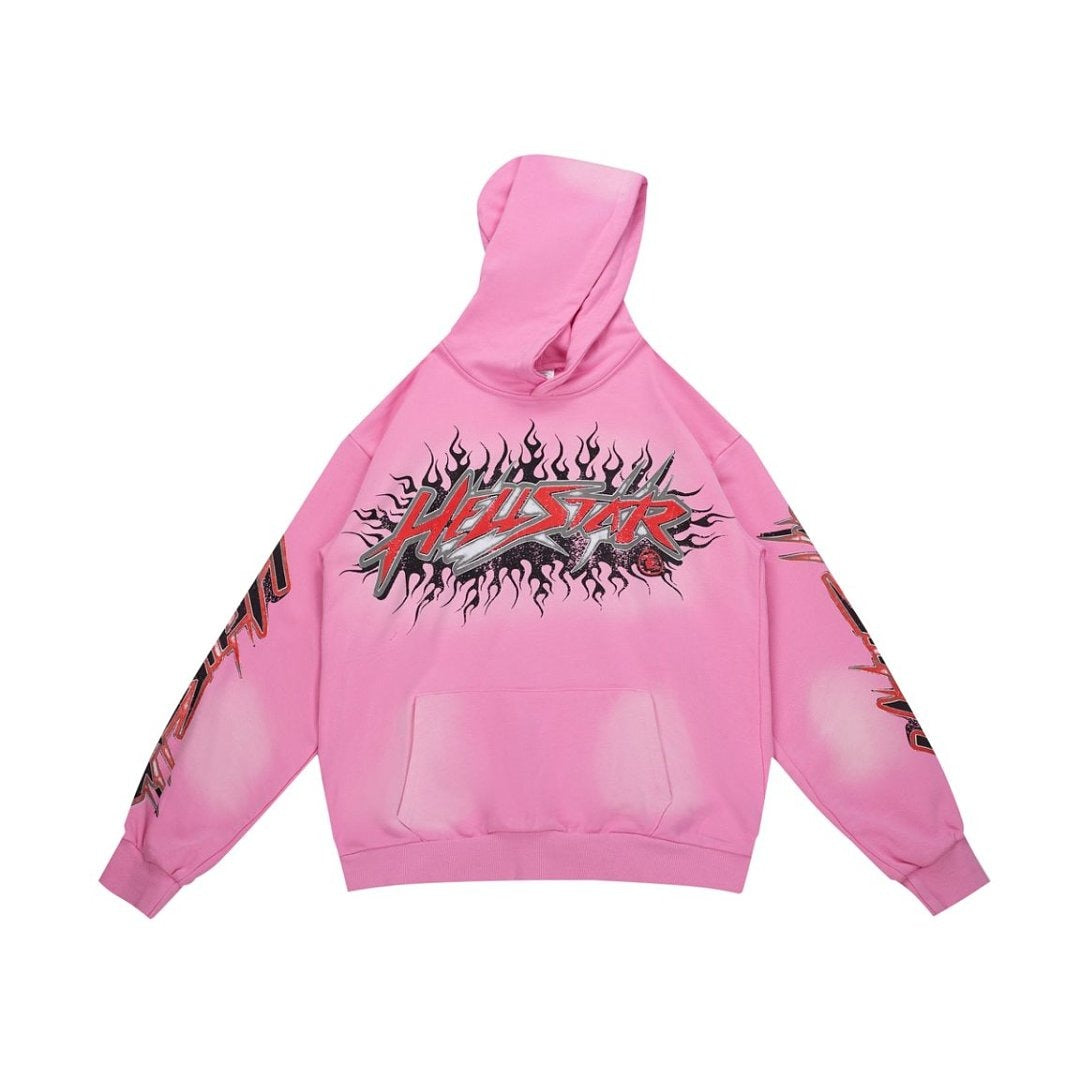 HELLSTAR Flame Logo Gradient Vintage Wash Hoodie