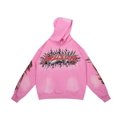 HELLSTAR Flame Logo Gradient Vintage Wash Hoodie