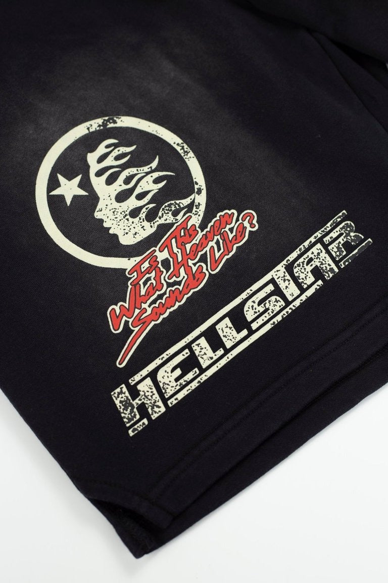 Hellstar Vintage Wash Spray Graphic Sweat Shorts