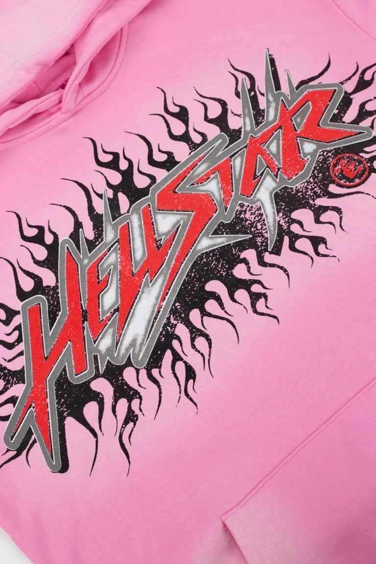 HELLSTAR Flame Logo Gradient Vintage Wash Hoodie