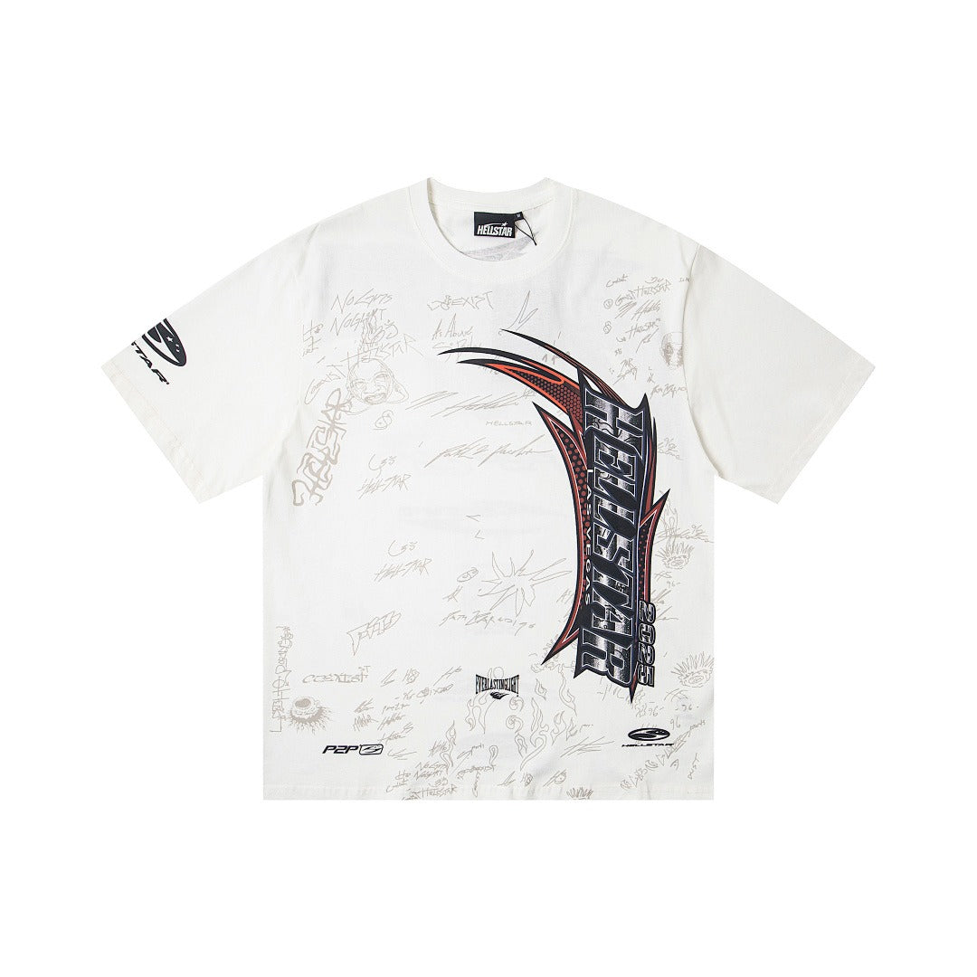 Hellstar Direct-to-Garment Graphic T-Shirt (White)