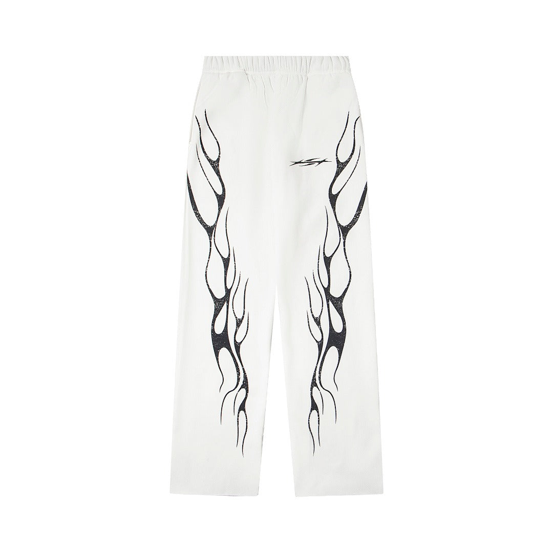 Hellstar Washed Fleece Graphic Sweatpants (White)