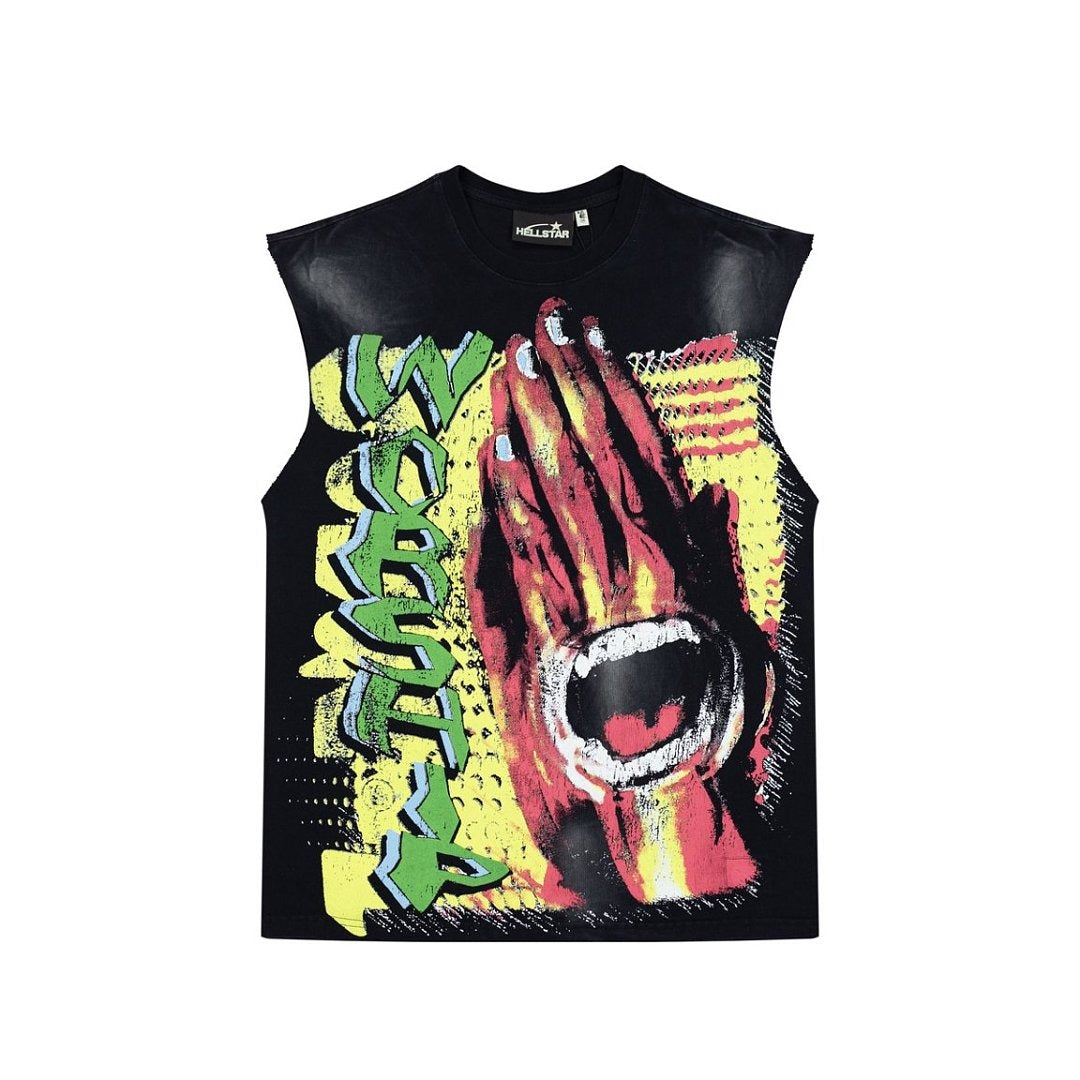 Hellstar Vintage Washed Praying Hands Graphic Tank Top