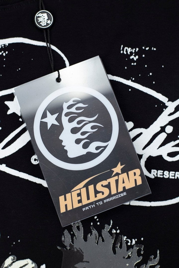 Hellstar Studios Sounds Graphic Oversized Cotton T-Shirt - Black