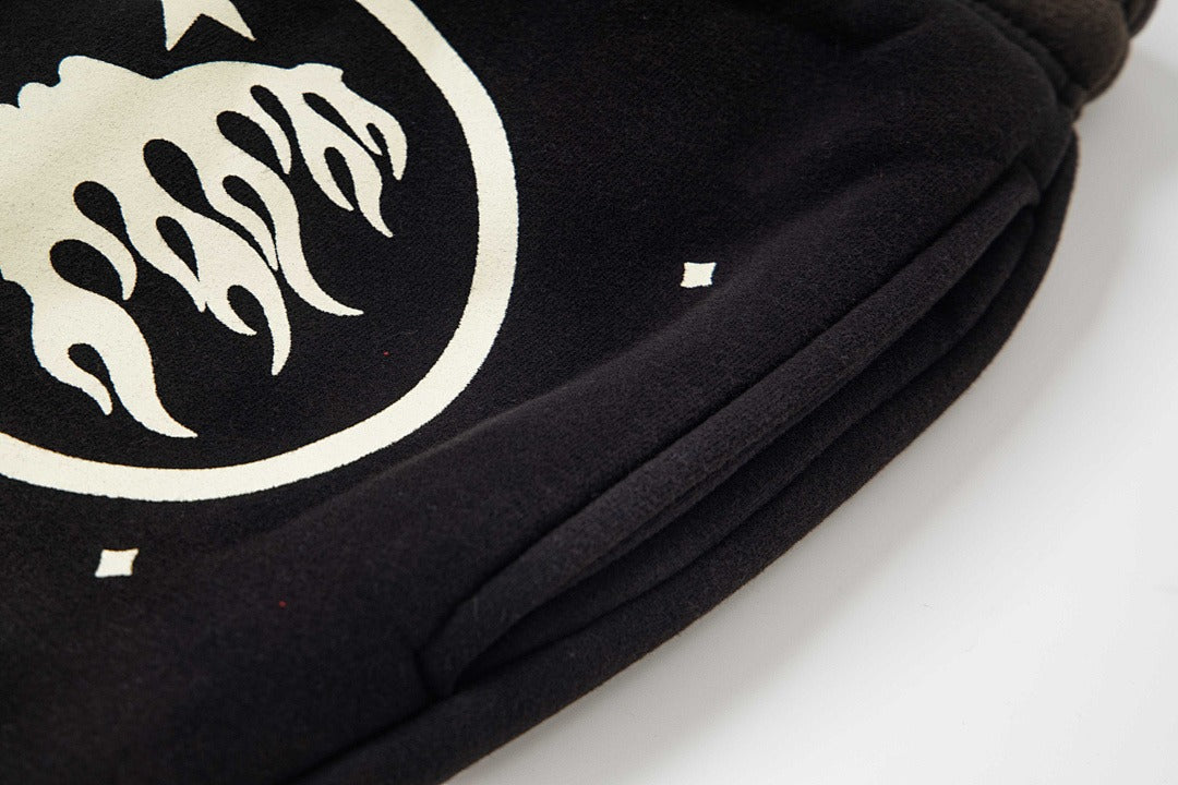 Hellstar Fleece Washed Graphic Sweatpants (Black)
