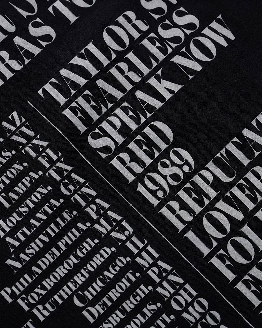 Taylor Swift | The Eras Tour Through LA Black T-Shirt
